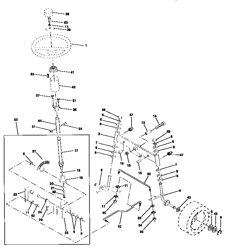 Craftsman 917256670 steering assembly diagram