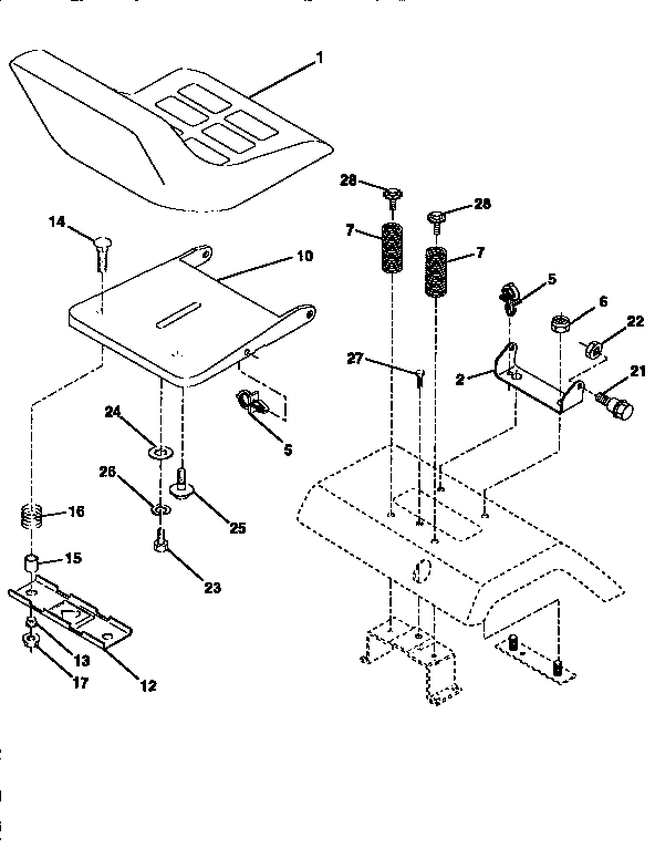 Craftsman 917256670 seat assembly diagram