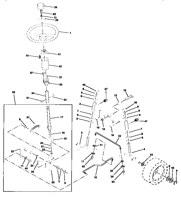 Craftsman 917256660 steering assembly diagram