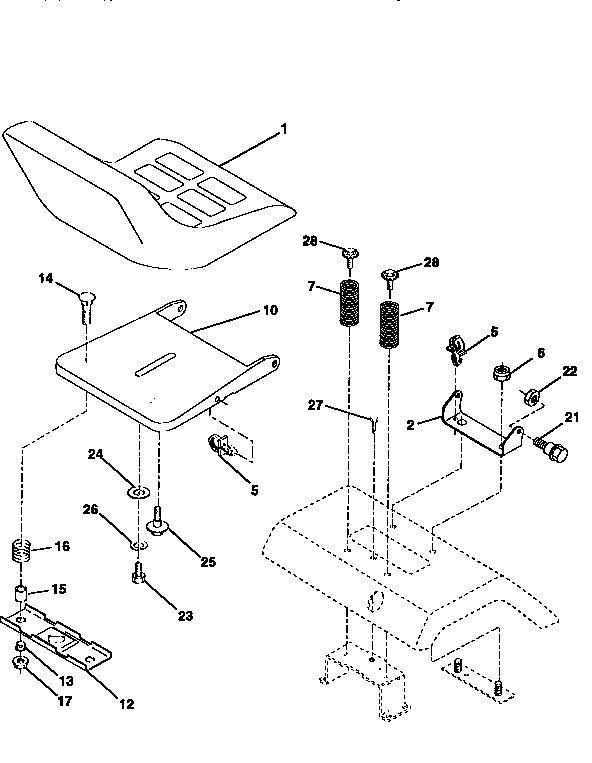 Craftsman 917256660 seat assembly diagram