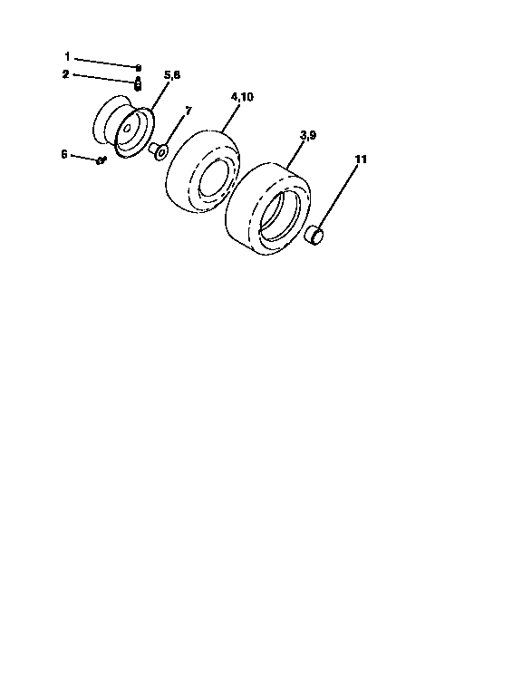 Craftsman 917256660 wheels and tires diagram