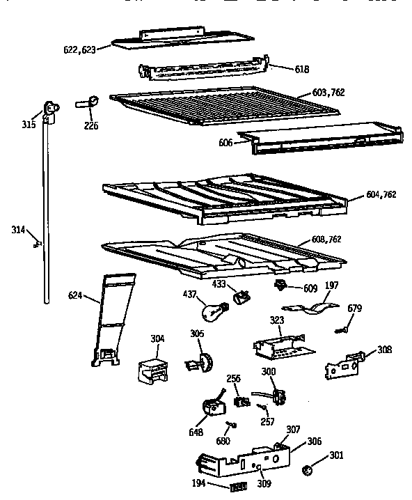 Kenmore 3639755772 compartment separator diagram
