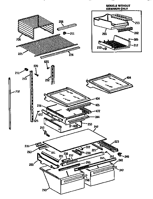 Kenmore 3639755752 shelf diagram