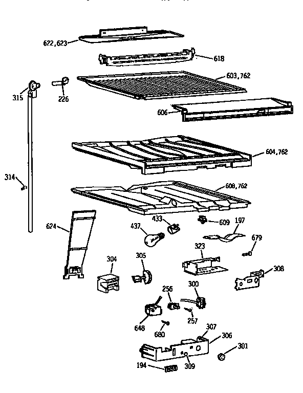 Kenmore 3639755752 compartment separator diagram