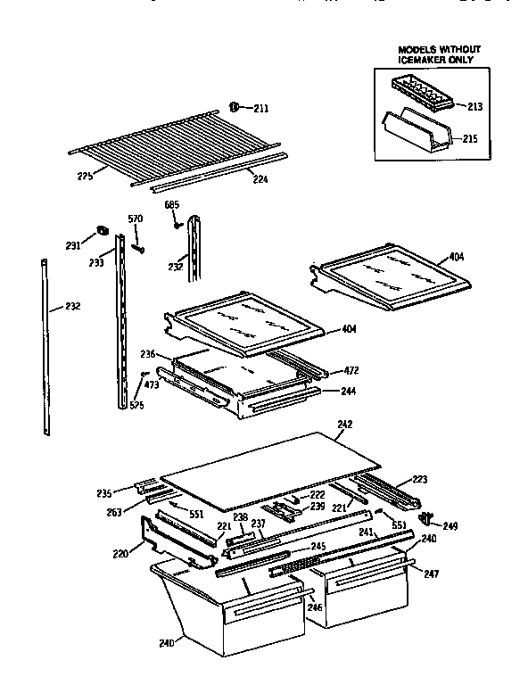 Kenmore 3639771681 shelf diagram
