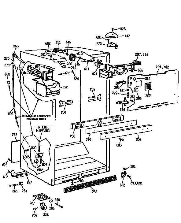 Kenmore 3639671611 cabinet diagram