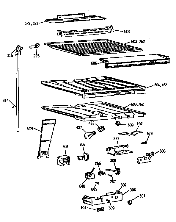 Kenmore 3639671611 compartment separator diagram