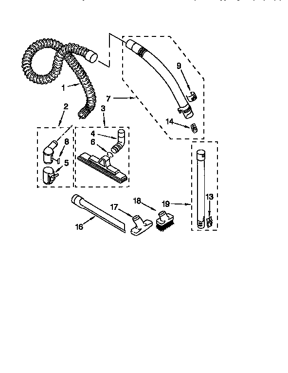Kenmore 11626085690C hose and attachment diagram