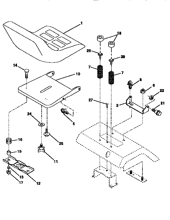 Craftsman 917256583 seat assembly diagram