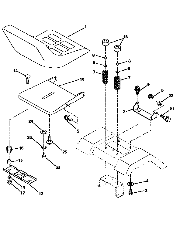 Craftsman 917256460 seat assembly diagram