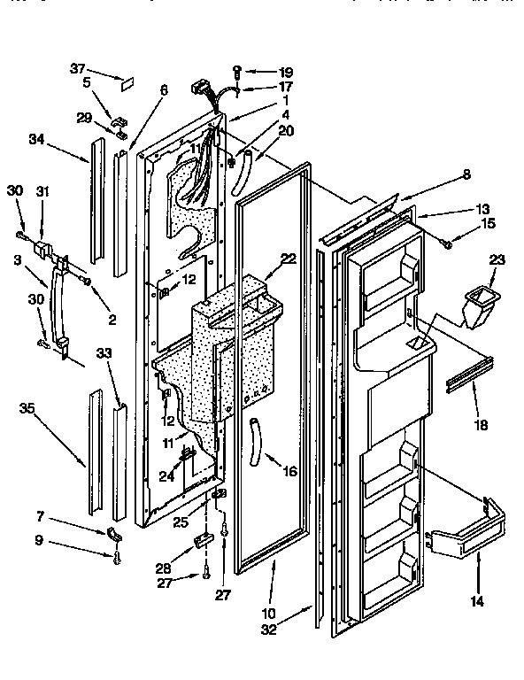 Kenmore 1069500720 freezer door diagram