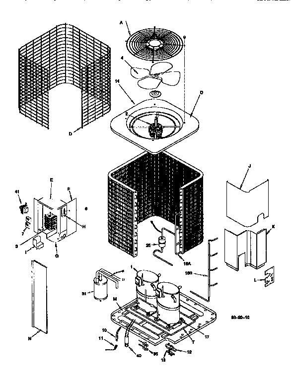ICP CA5090VHA1 functional replacement parts diagram