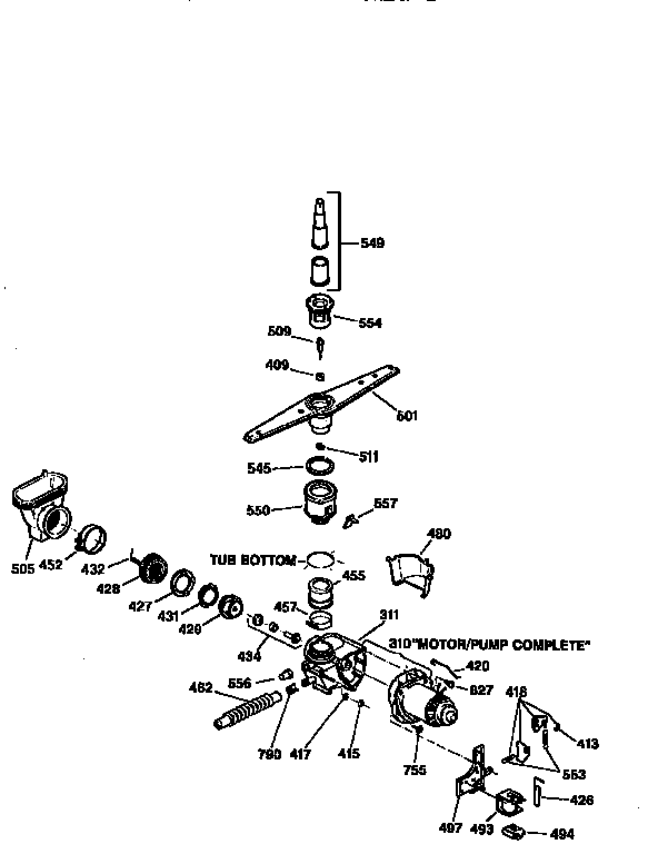 Kenmore 36314141690 motor pump mechanism diagram
