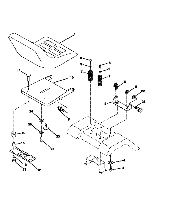 Craftsman 917256870 seat assembly diagram