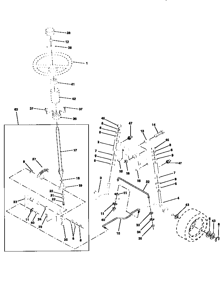 Craftsman 917256702 steering assembly diagram
