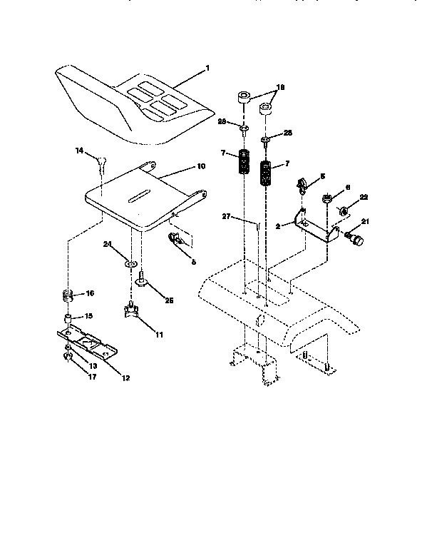 Craftsman 917256702 seat assembly diagram