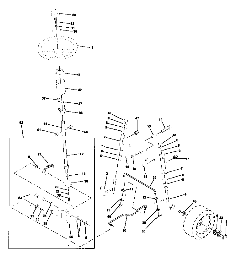 Craftsman 917256544 steering assembly diagram