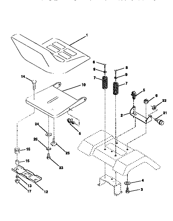Craftsman 917256544 seat assembly diagram