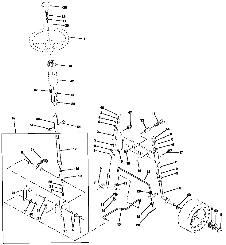Craftsman 917256524 steering assembly diagram