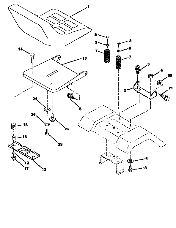 Craftsman 917256524 seat assembly diagram