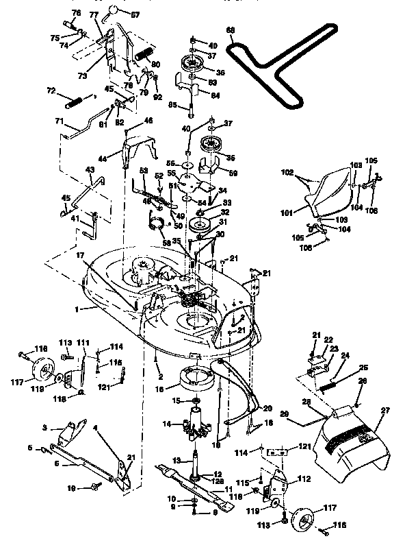 Craftsman 917256524 mower deck diagram
