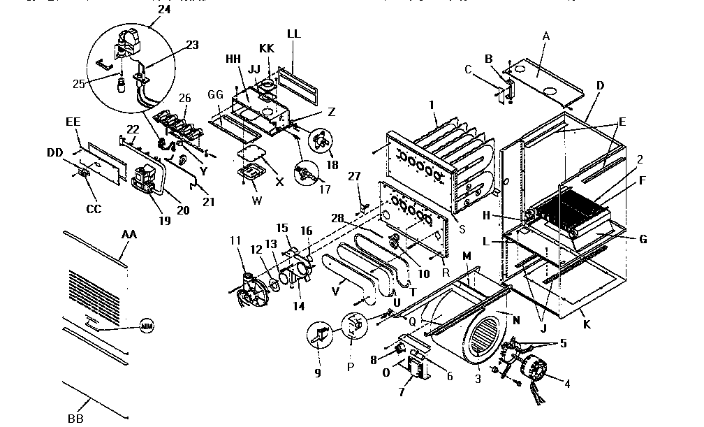 ICP GUK050N12C1 unit parts diagram