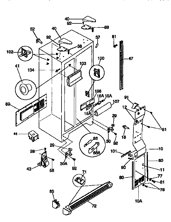 Frigidaire FRS26XGCB2 cabinet diagram