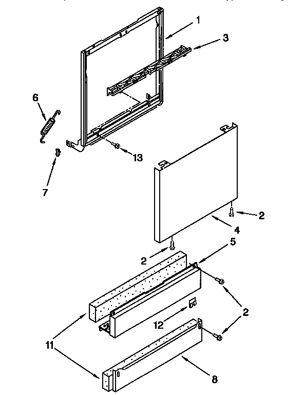 KitchenAid KUDS24SEAL0 door and panel diagram