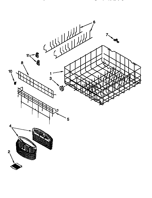 KitchenAid KUDS24SEAL0 lower rack diagram