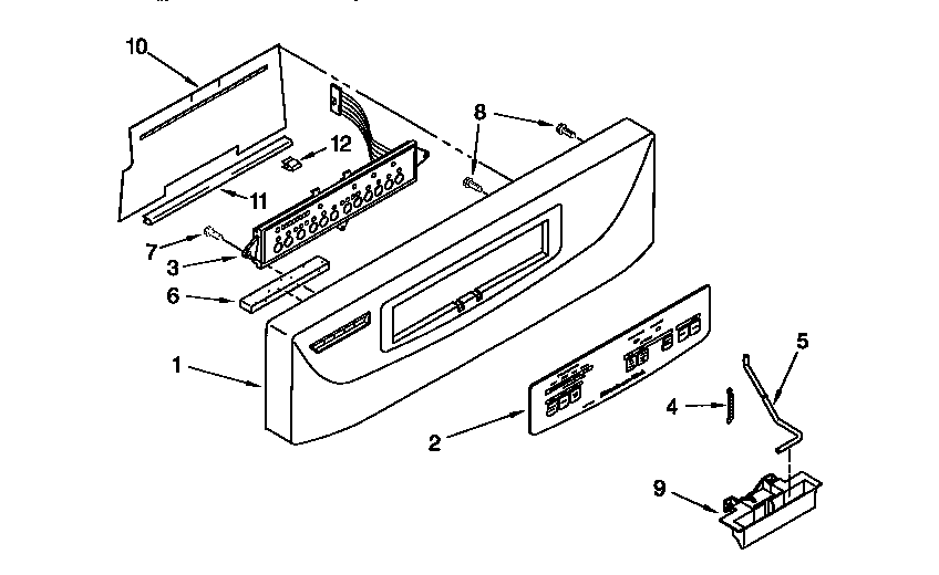 KitchenAid KUDI24SEWH0 control panel diagram