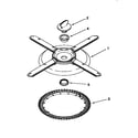 KitchenAid KUDI24SEWH0 lower washarm and strainer diagram