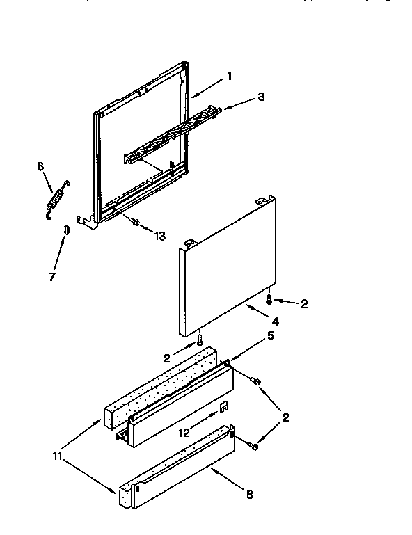 KitchenAid KUDV24SEAL0 door and panel diagram