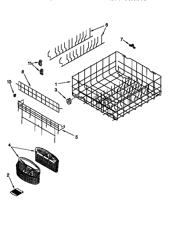 KitchenAid KUDV24SEAL0 lower rack diagram