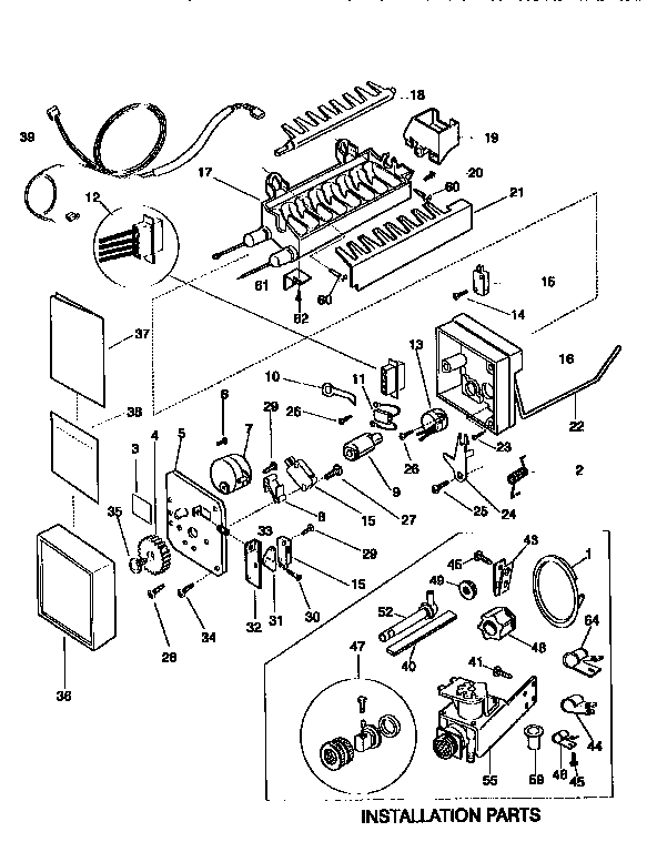 Kenmore 2539368721 icemaker diagram