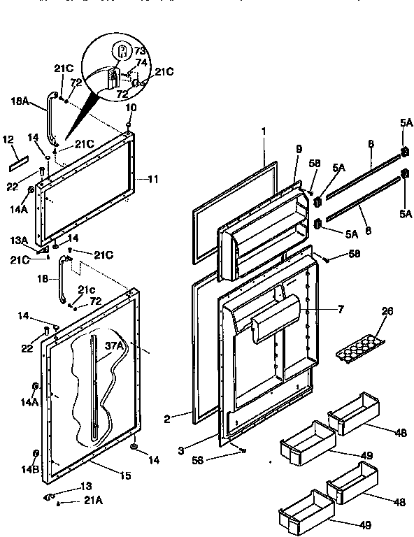 Kenmore 2539768481 doors diagram