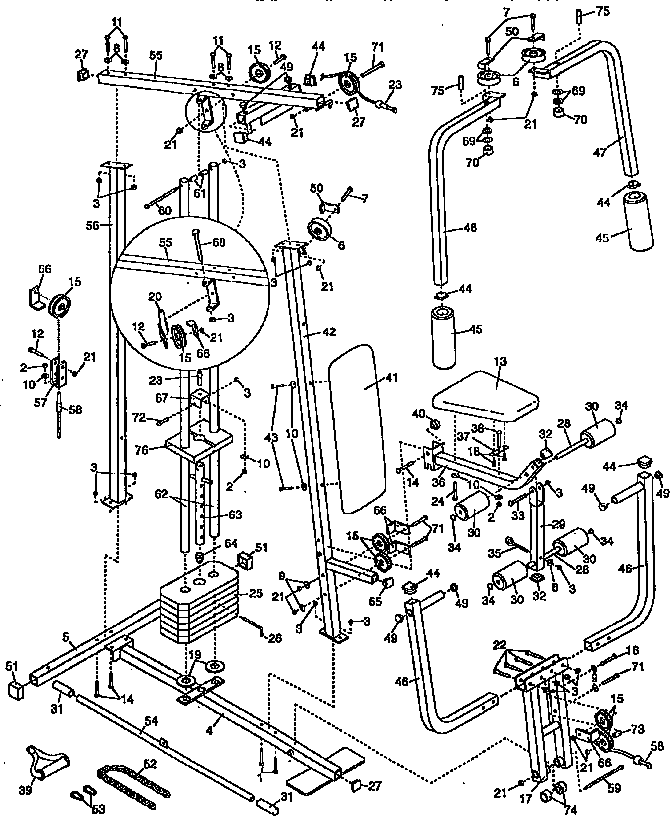 Weider WESY85100 unit parts diagram