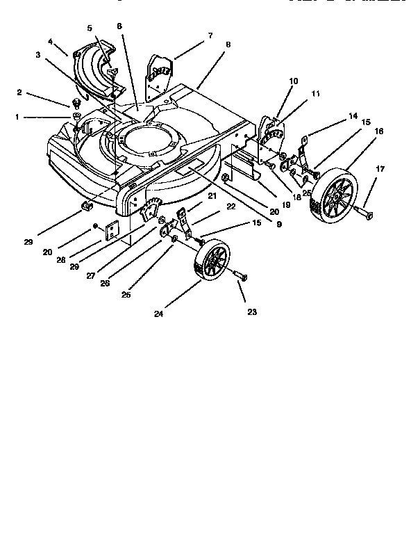 Lawn-Boy 10202-5900001-5999999 deck and wheel assembly diagram