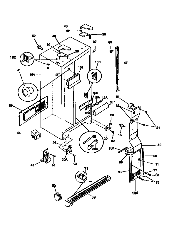 Frigidaire FRS26XGCB1 cabinet diagram