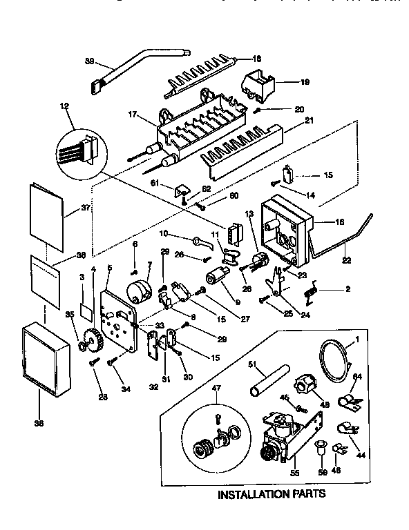 Frigidaire FRS26XGCB1 ice maker diagram