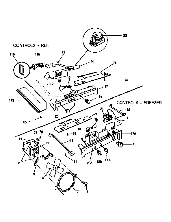 Frigidaire FRS26XGCD1 controls diagram