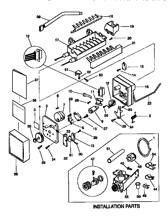 Frigidaire FRS26XGCD1 ice maker diagram
