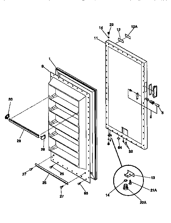 Kenmore 2539260211 door diagram