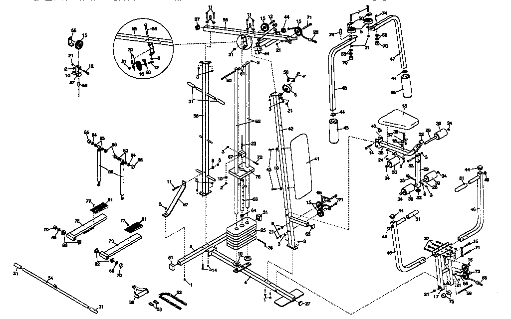 Weider WESY85150 unit parts diagram