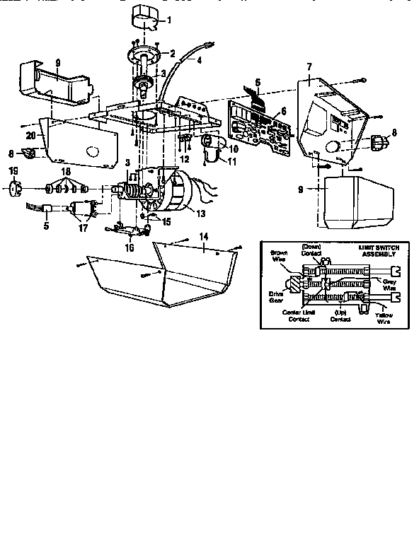 Craftsman 13953647SRT1 opener assembly diagram