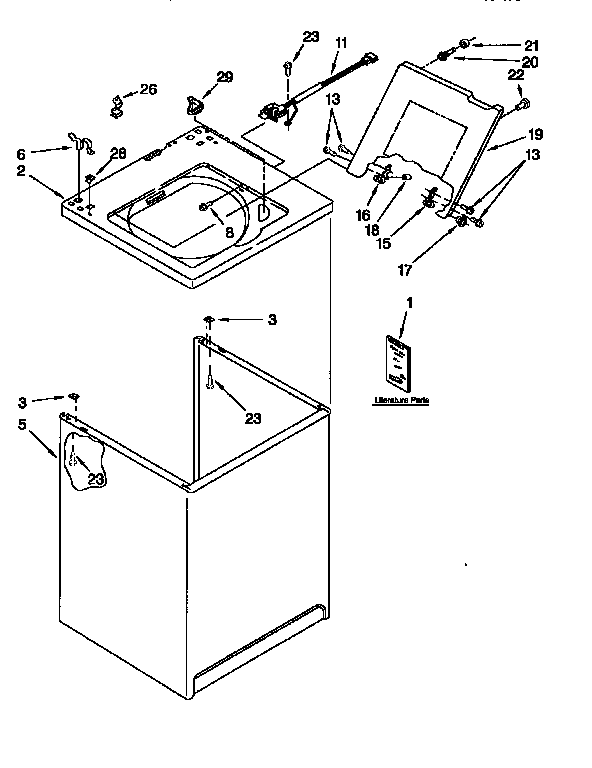 Kenmore 11026809690 top and cabinet diagram
