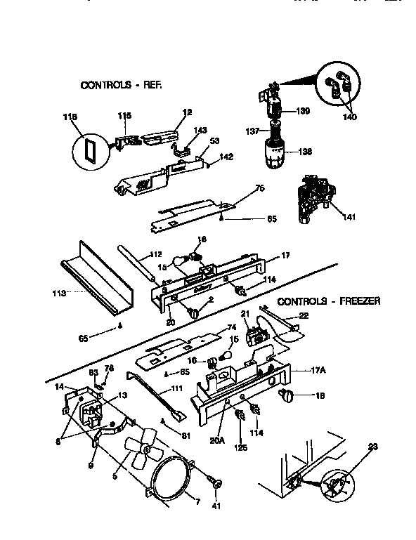 Frigidaire FRS26ZGEW0 controls diagram