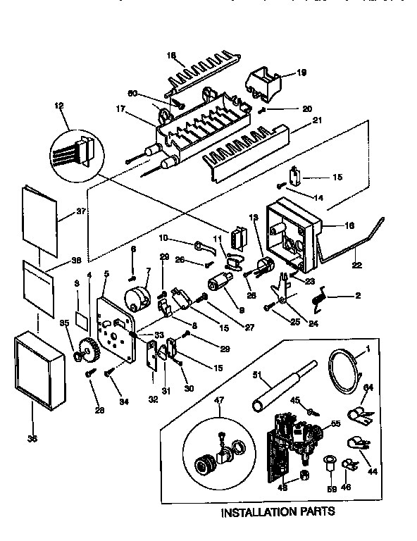 Frigidaire FRS26ZGEW0 ice maker diagram