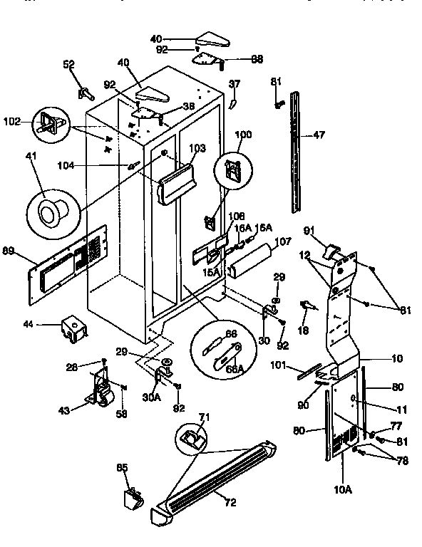 Frigidaire FRS26ZGEB0 cabinet diagram