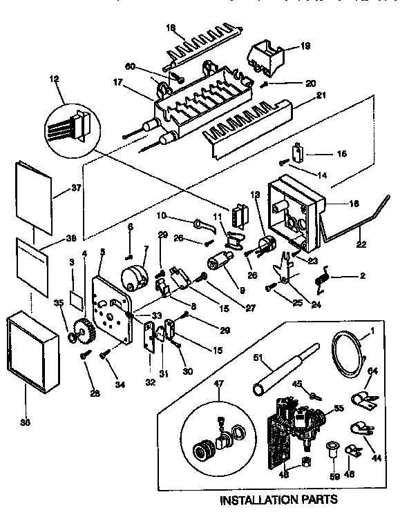 Frigidaire FRS26ZGEB0 ice maker diagram