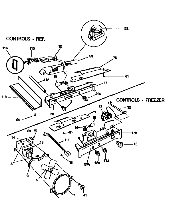 Frigidaire FRS26XGCB0 controls diagram